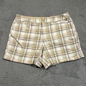 St John's Bay Plaid Chino Shorts Preppy Casual Women's 14‎ 34x5 NWT